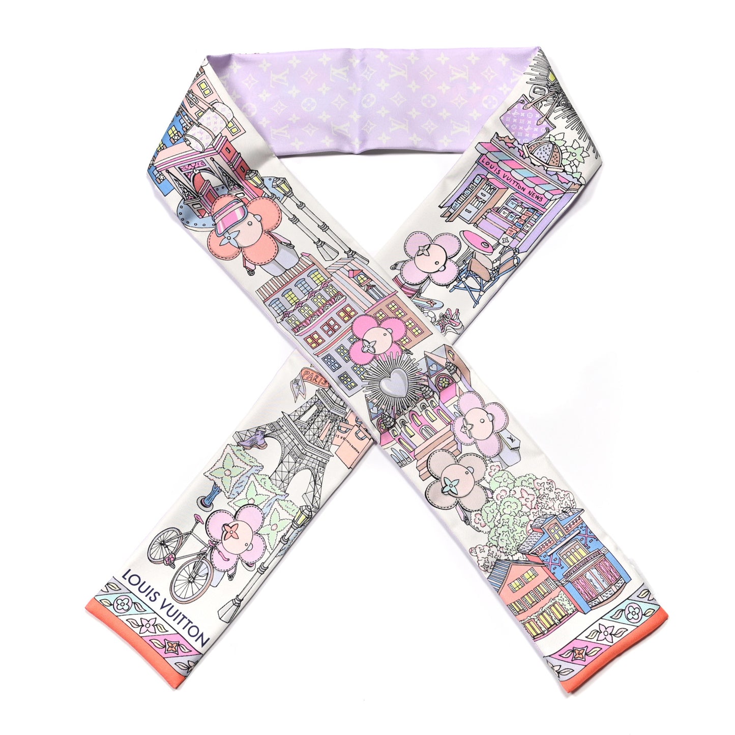 Silk Monogram Hide and Seek Bandeau Mauve