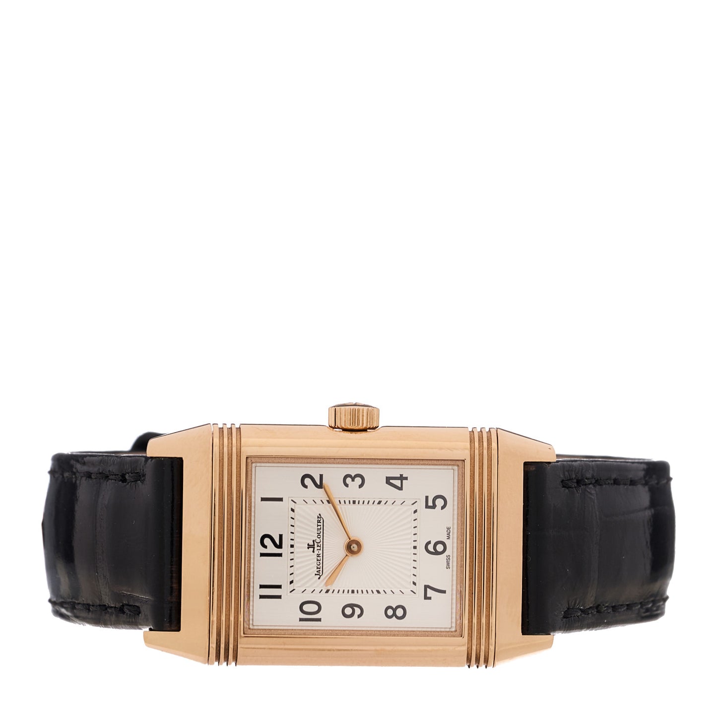 18K Rose Gold Alligator 21mm Reverso Classic Manual Winding Watch Q2602540