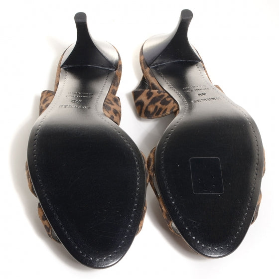 Leopardino Printed Suede Goatskin Night 70 Slingback Heels 40