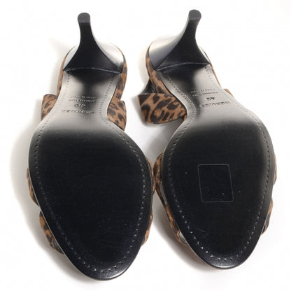 Hermes Leopardino Printed Suede Goatskin Night 70 Slingback Heels 40 6 of 6
