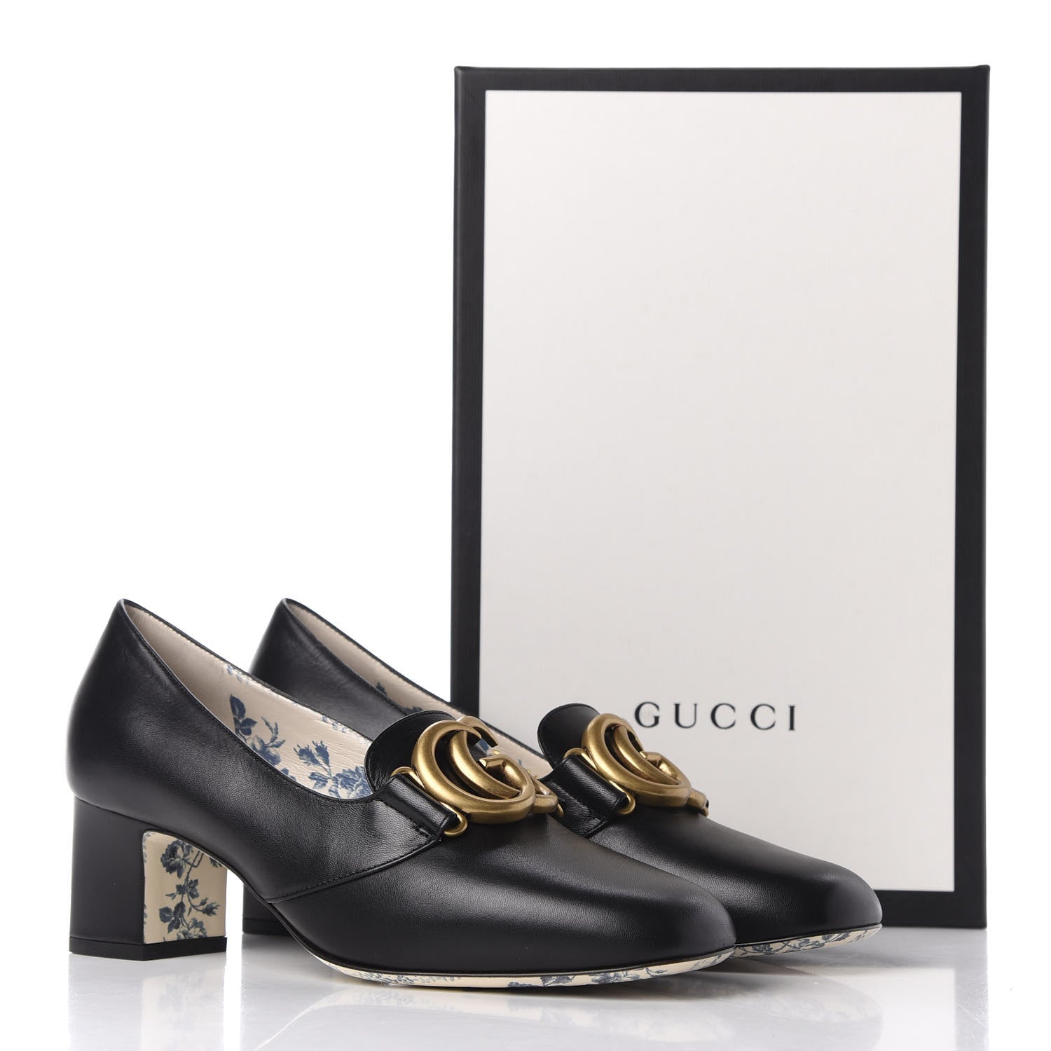 Gucci Malaga Kid GG Victoire 55mm Loafer Pumps 38 Black 11 of 11