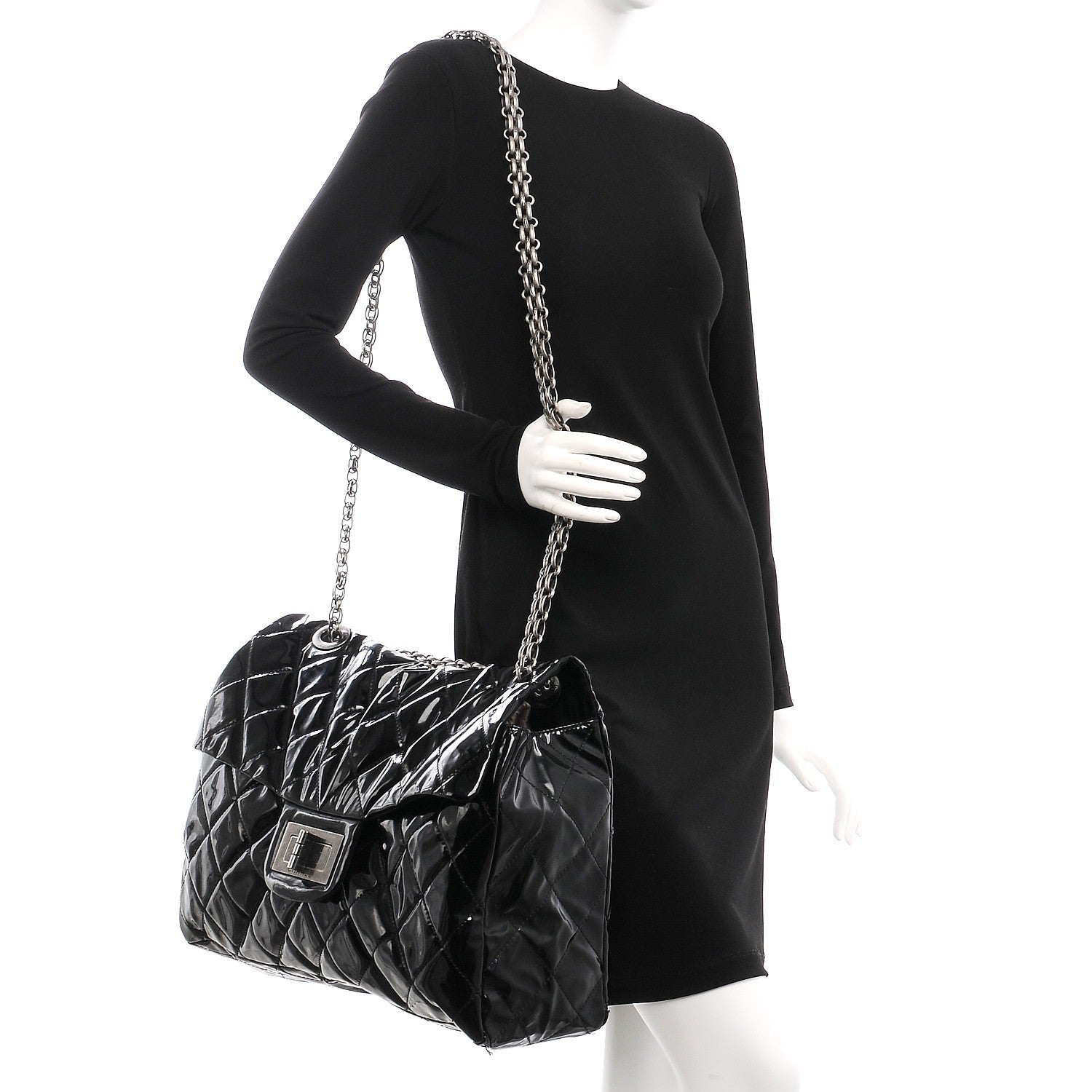 Chanel Vinyl Quilted XXL Reissue Flap Black 2 of 10