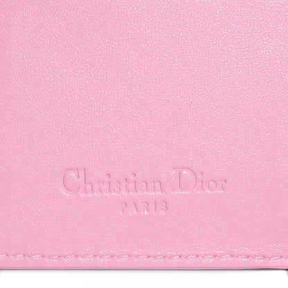 Christian Dior Lambskin Cannage Bi-Color Small Lady Dior Flap Card Holder Black Pink 6 of 9