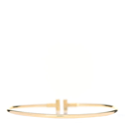 Tiffany 18K Yellow Gold Narrow T Wire Bracelet 3 of 4