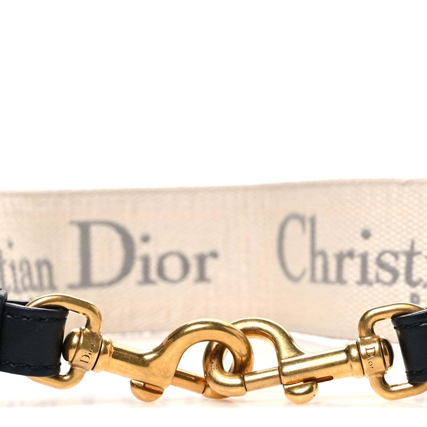 Christian Dior Canvas Embroidered Shoulder Strap Grey 3 of 4