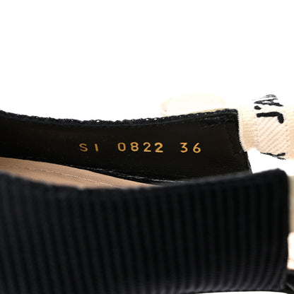 Christian Dior Technical Canvas Ribbon J'Adior Slingback Ballet Flats 36.5 Black 6 of 8
