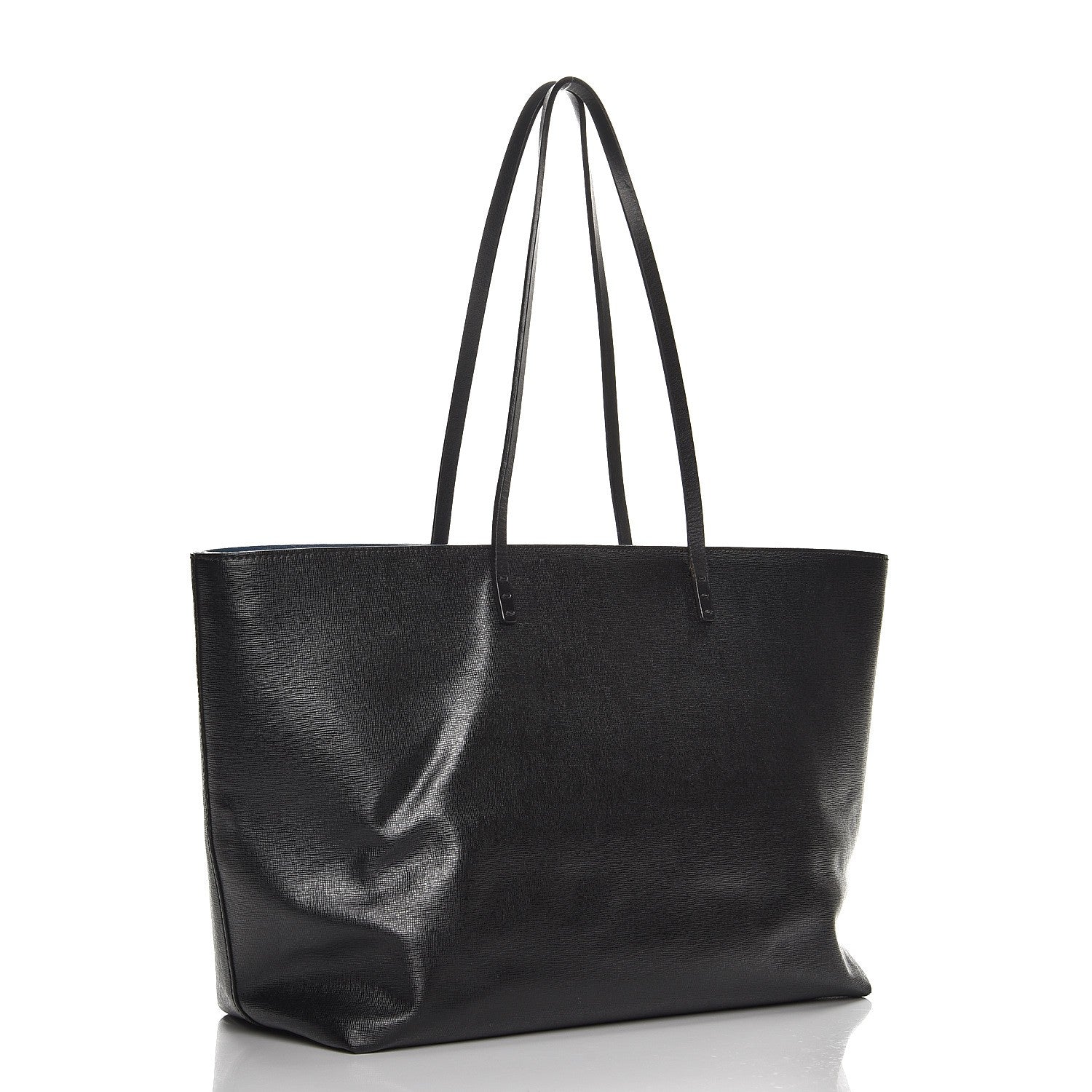 Fendi Vitello Elite Cuoio Monster Buggies Medium Roll Tote Black Multicolor Blue Cobalto 3 of 14