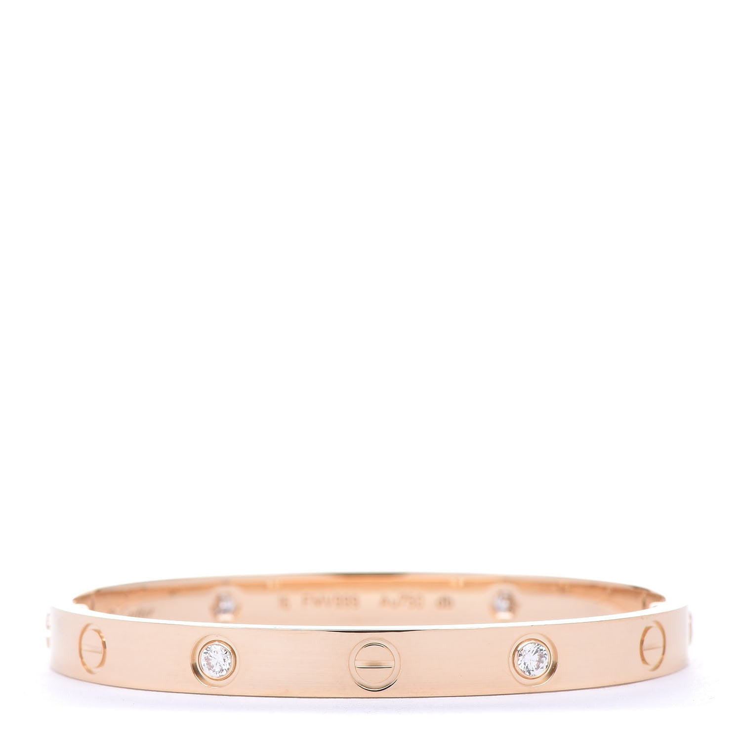 Cartier 18K Yellow Gold 4 Diamond LOVE Bracelet 16 1 of 6