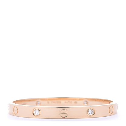 Cartier 18K Yellow Gold 4 Diamond LOVE Bracelet 16 1 of 6