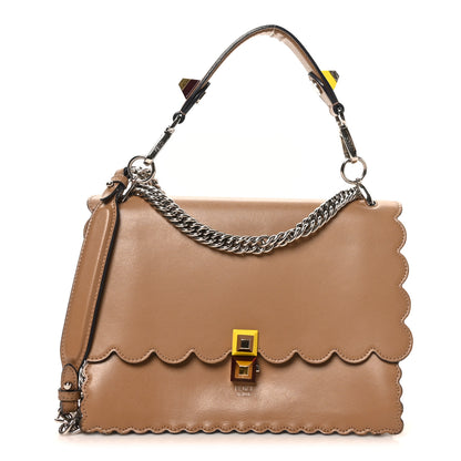 Fendi Vitello Liberty Scalloped Studded Kan I Shoulder Bag Sand 1 of 10