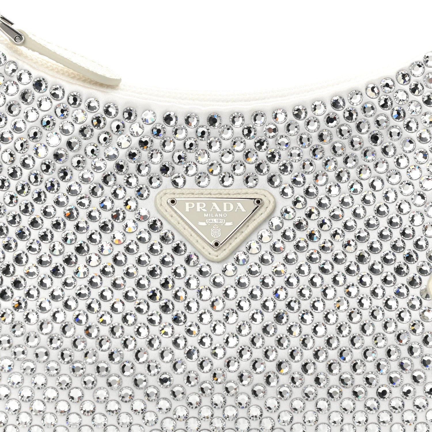 Prada Satin Crystal Mini Re-Edition 2000 Bag White 7 of 10