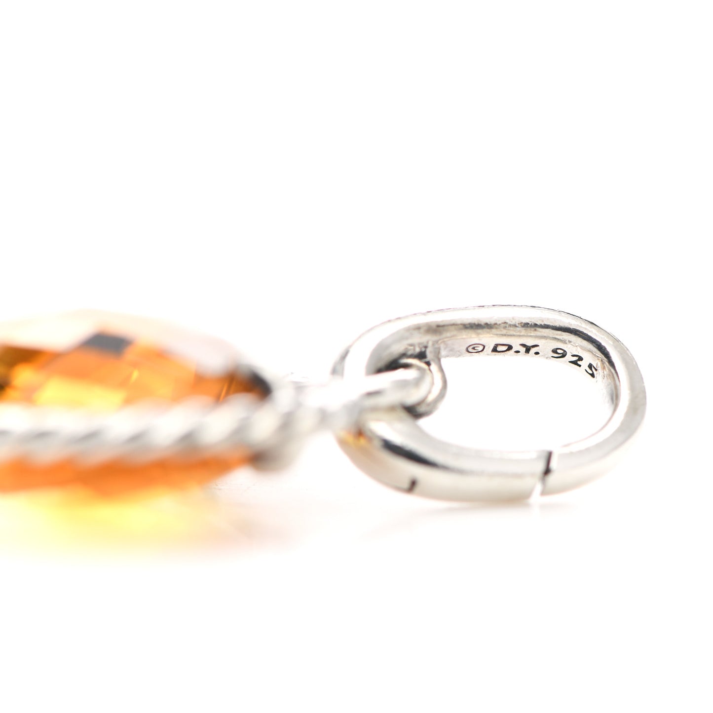 Sterling Silver Citrine Heart Charm Pendant