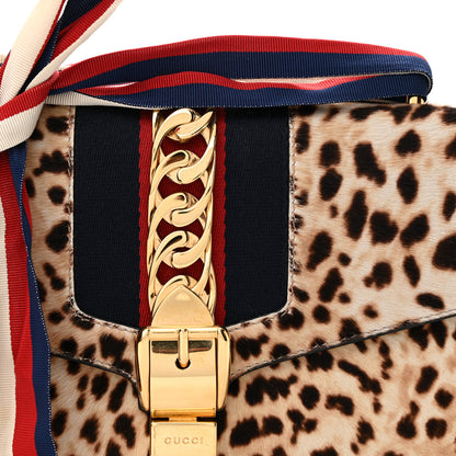 Gucci Calf Hair Leopard Print Small Sylvie Shoulder Bag Naturale Black 8 of 14