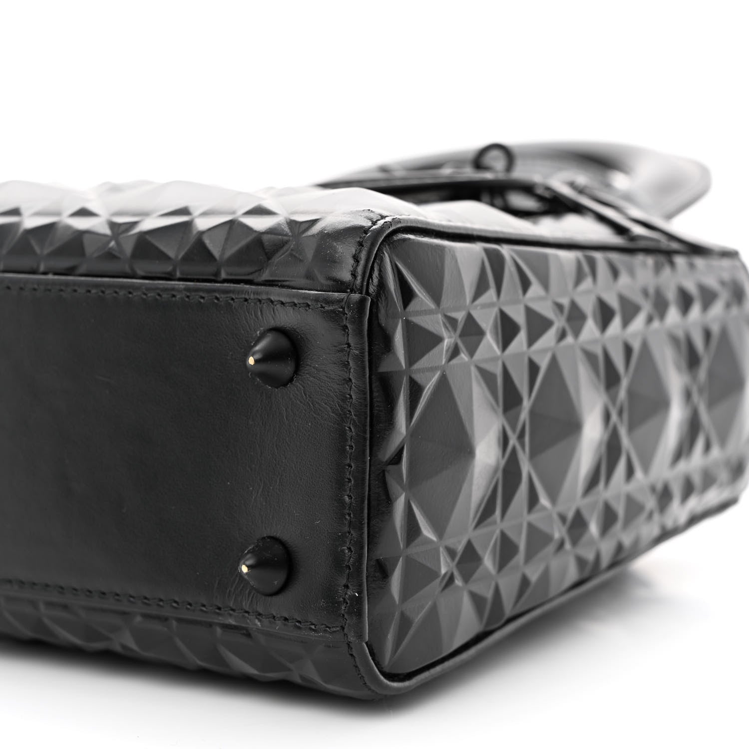 Christian Dior Calfskin Cannage Diamond My ABCDior Lady Dior Black 10 of 11