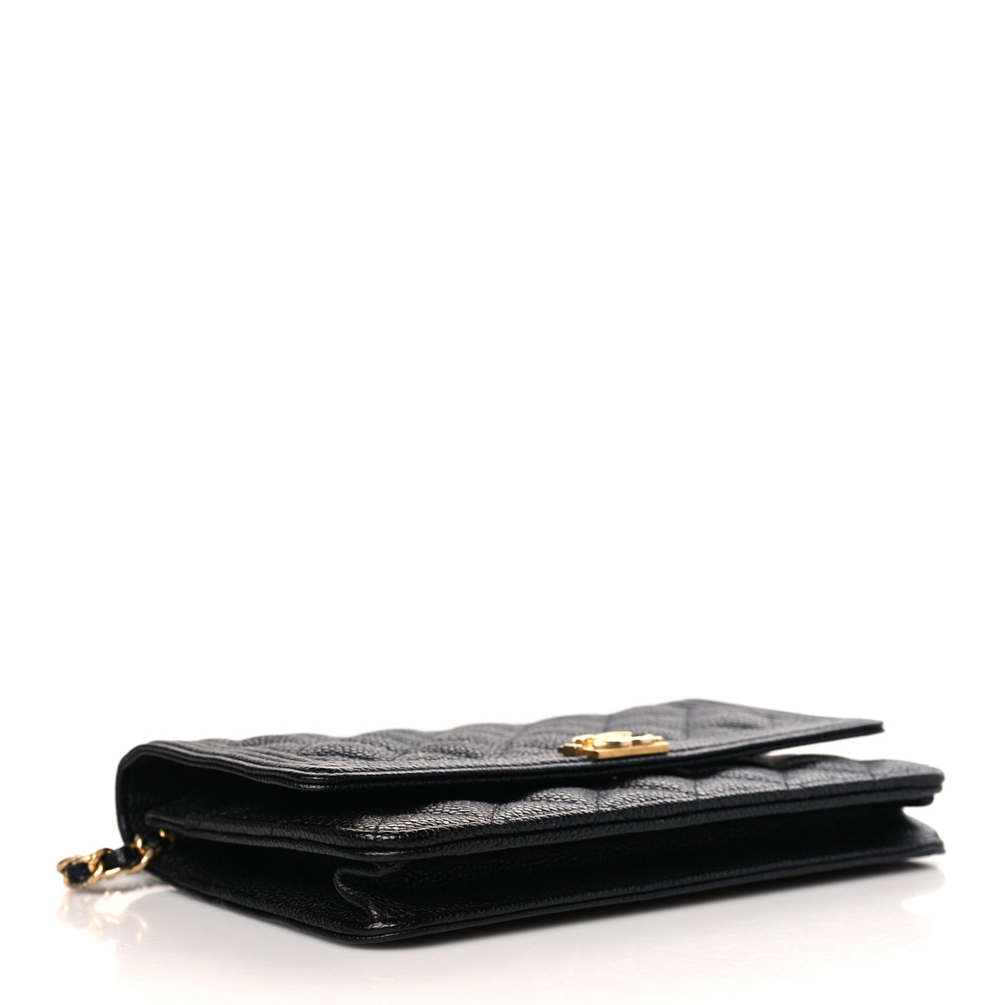 Caviar Quilted Boy Wallet On Chain WOC Black