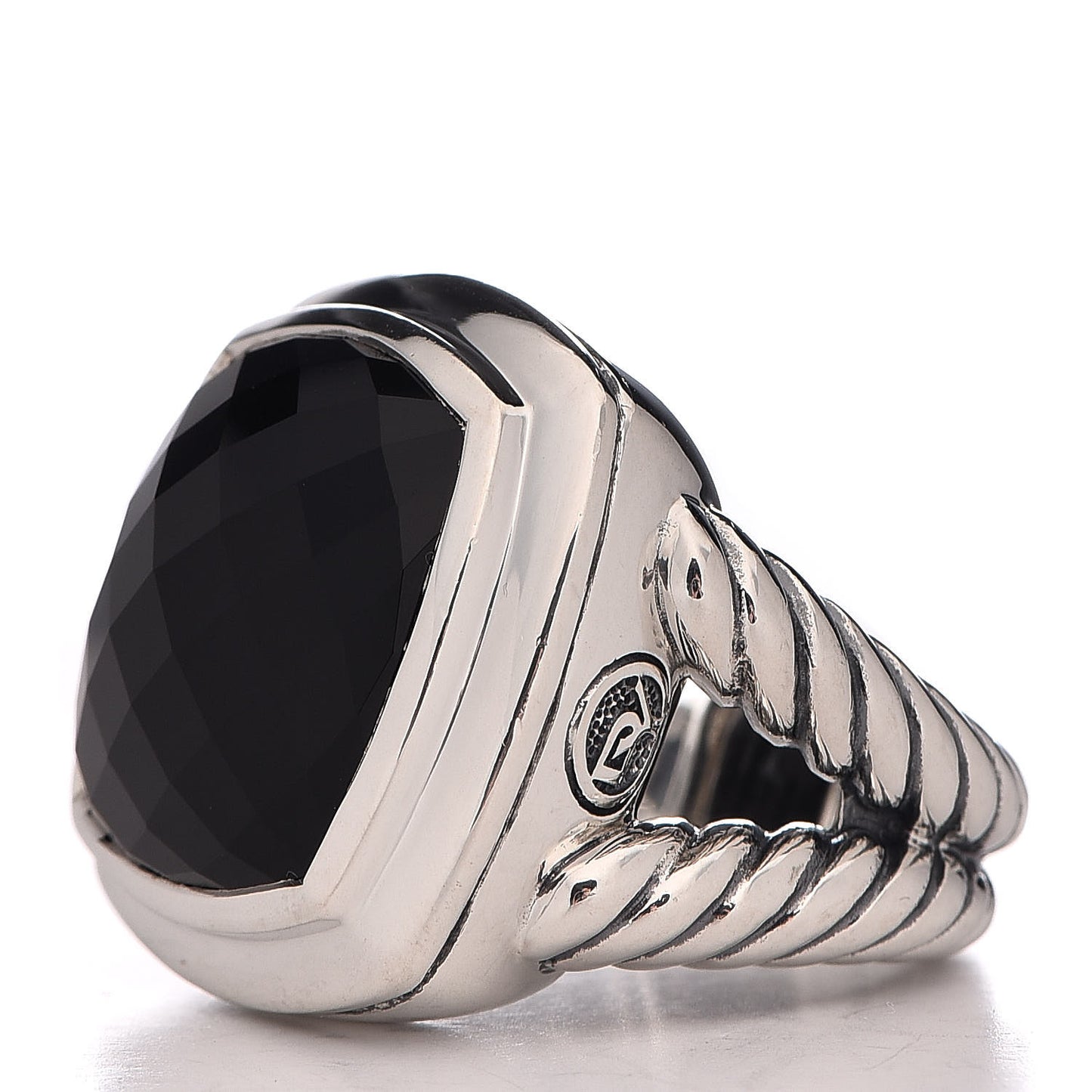 Sterling Silver Black Onyx 16mm Albion Ring 52 6