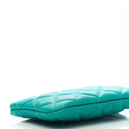 Chanel Caviar Quilted Small Cosmetic Case Turquoise 6 of 10