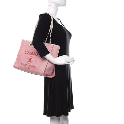 Chanel Canvas Small Deauville Tote Pink 2 of 16
