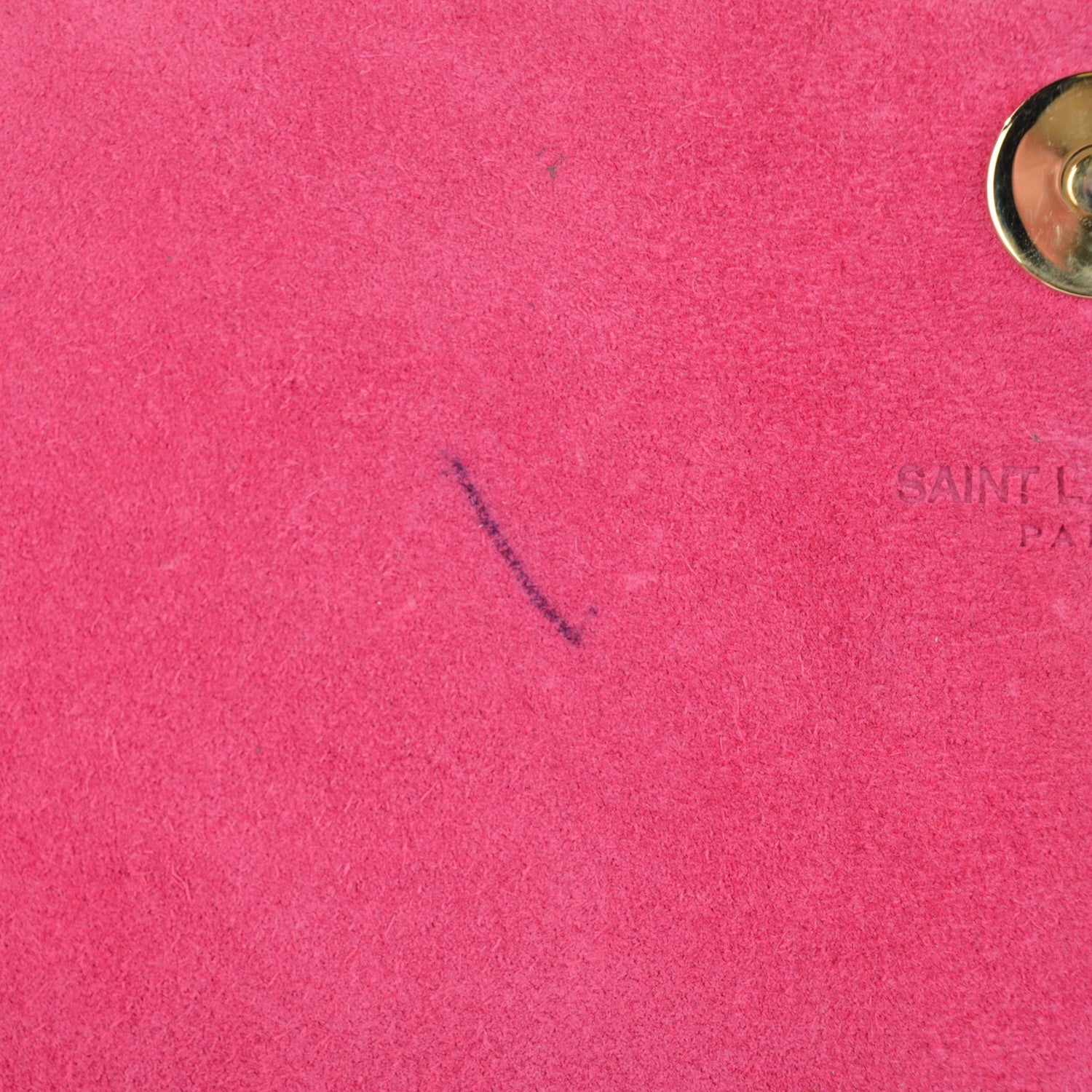 Saint Laurent Textured Patent Medium Classic Monogram Clutch Fuchsia 8 of 11
