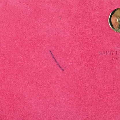 Saint Laurent Textured Patent Medium Classic Monogram Clutch Fuchsia 8 of 11