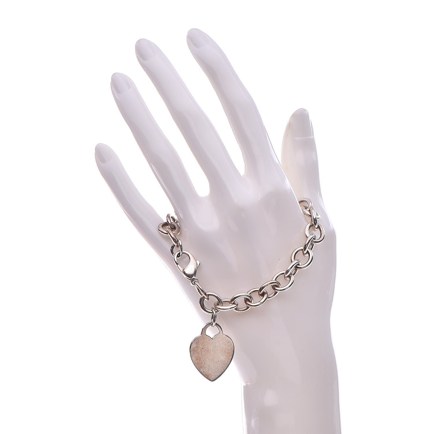 Tiffany Sterling Silver Heart Tag Charm Bracelet 2 of 8