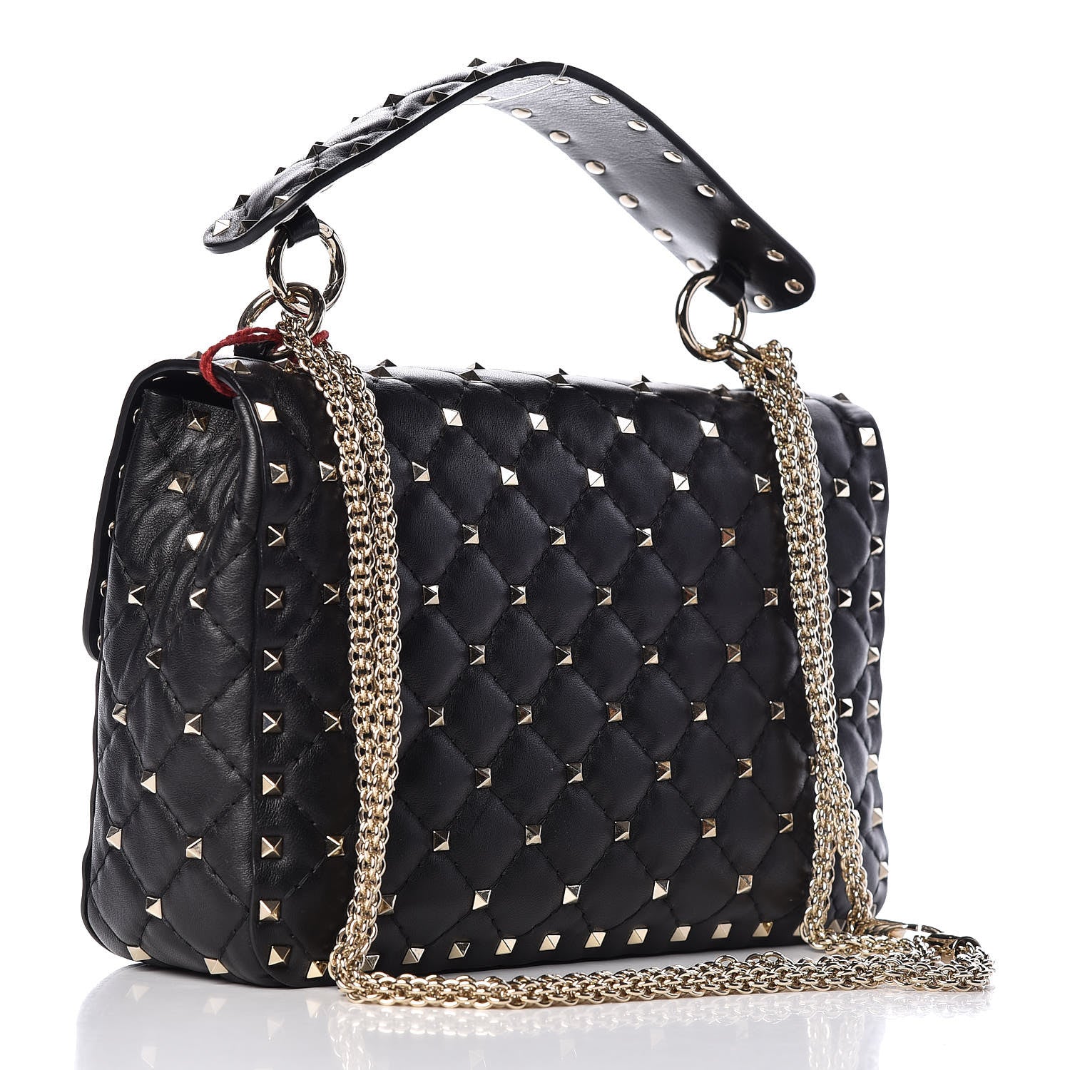 Valentino Garavani Lambskin Medium Rockstud Spike Shoulder Bag Black 3 of 15