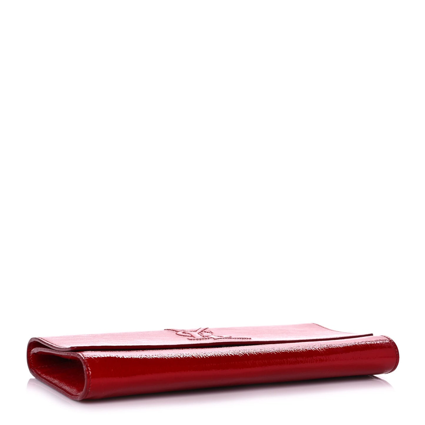 Textured Patent Monogram Large Belle De Jour Clutch Red