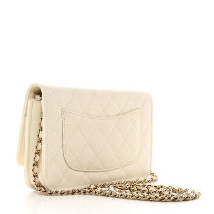 Chanel Caviar Quilted Wallet on Chain WOC White 2 of 14