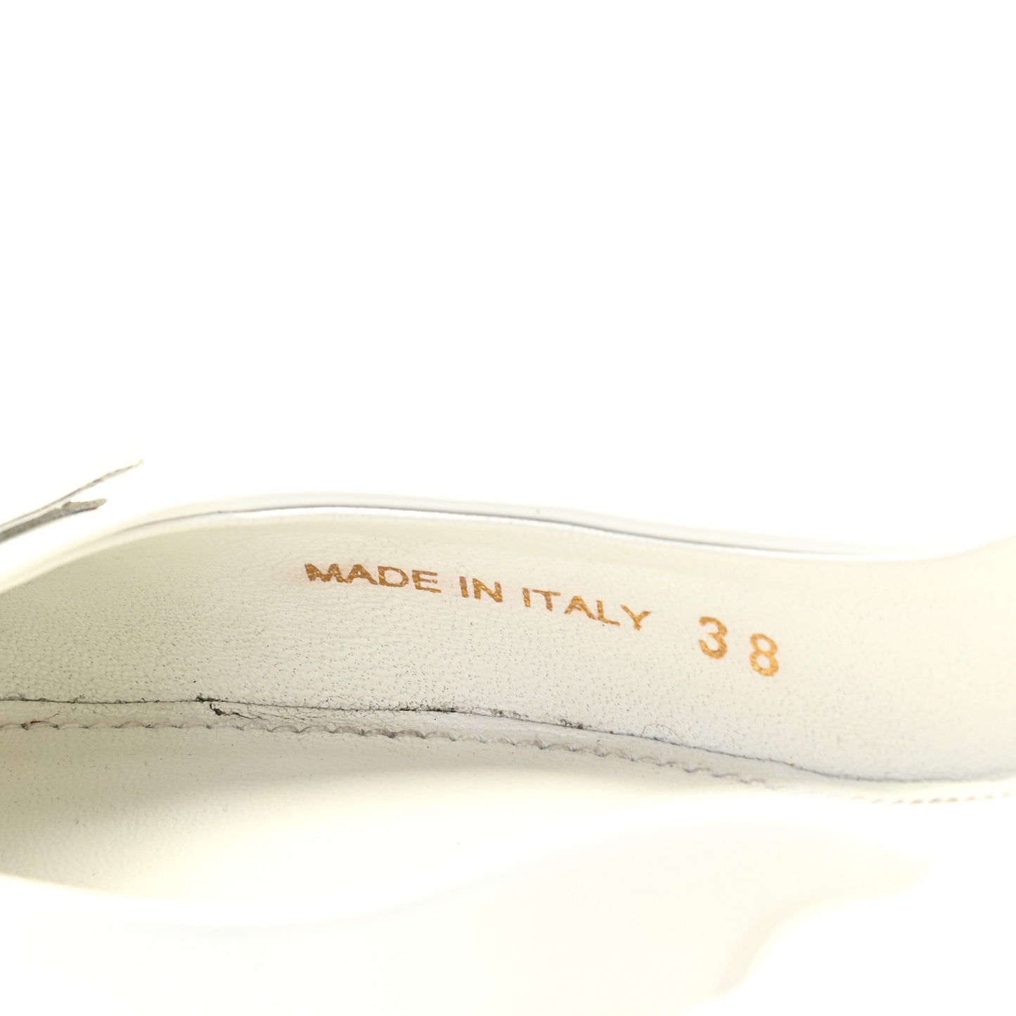 Spazzolato Triangle Logo Pointed Toe 45mm Slingback Pumps 38.5 White