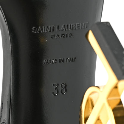 Saint Laurent Patent Calfskin Opyum 110 Sandals 38 Black Gold 7 of 11
