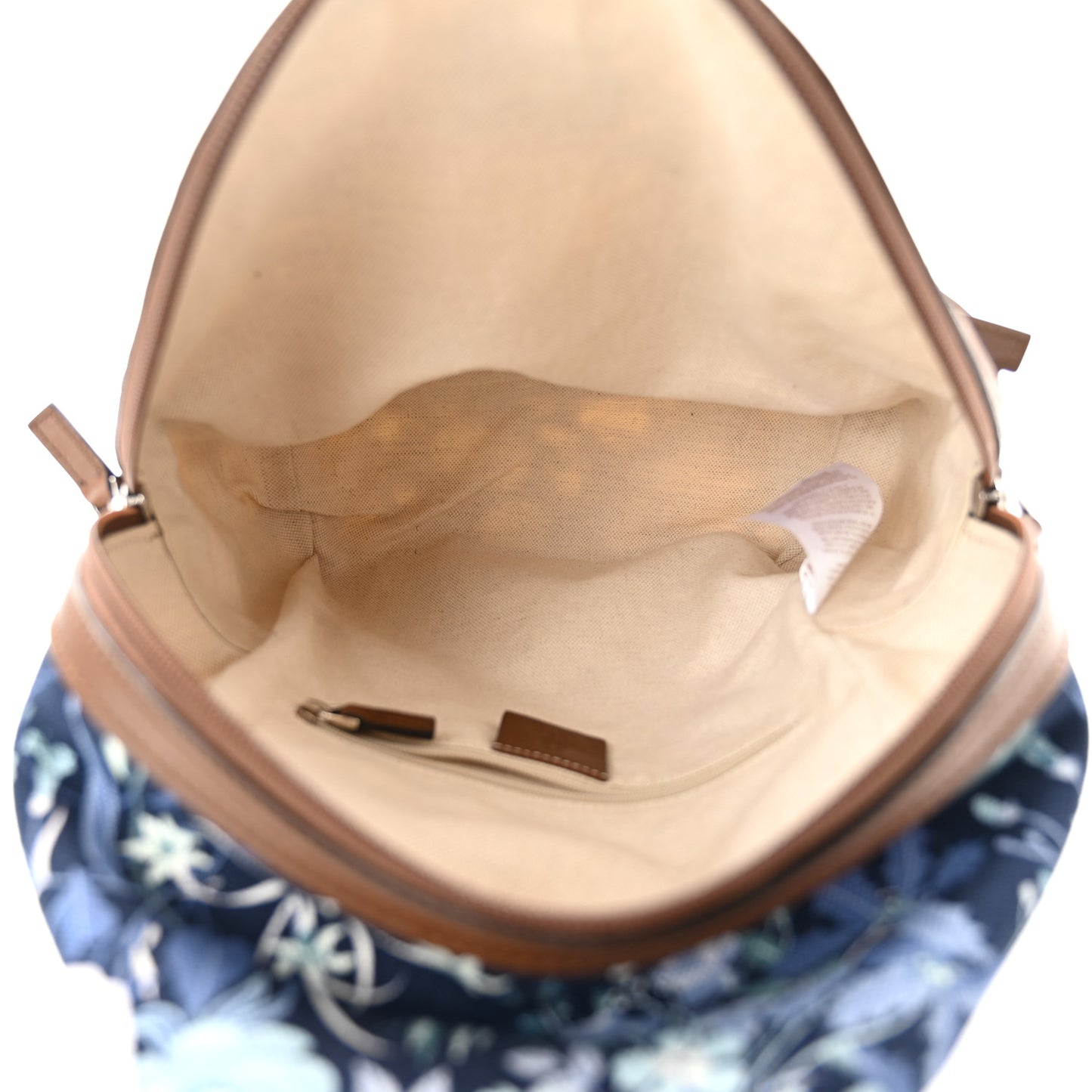 Canvas Flower Print Childrens Backpack Navy Brown