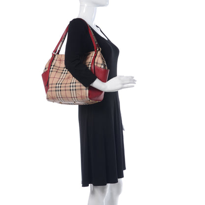 Burberry Haymarket Check Small Canterbury Tote Red 2 of 16
