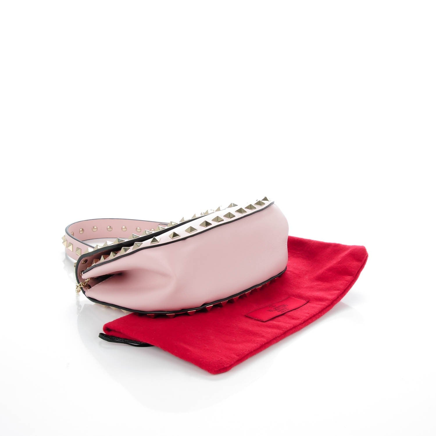 Valentino Garavani Calfskin Rockstud Crossbody Saddle Bag Water Rose 4 of 7