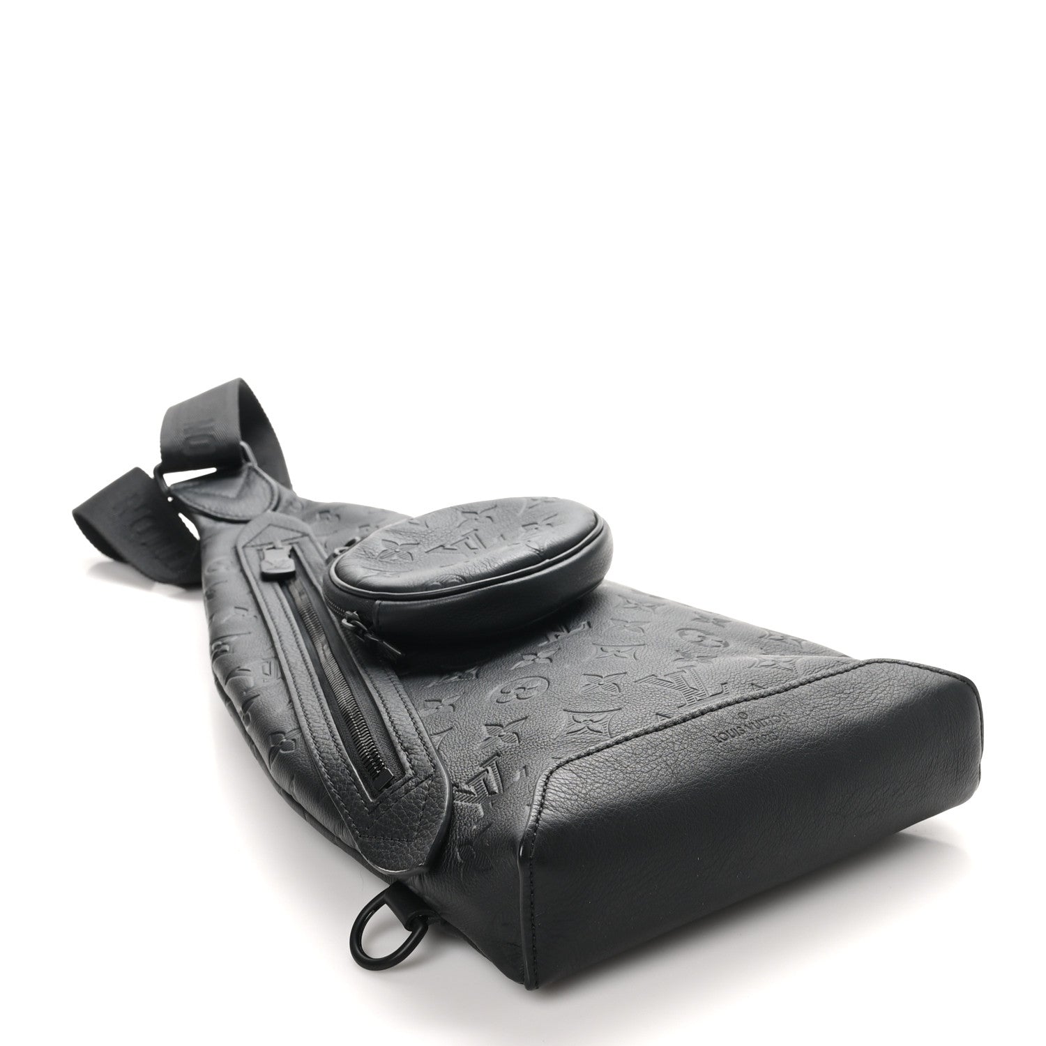 Louis Vuitton Calfskin Shadow Monogram Duo Slingbag Black 4 of 10