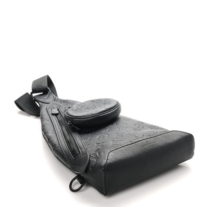 Louis Vuitton Calfskin Shadow Monogram Duo Slingbag Black 4 of 10