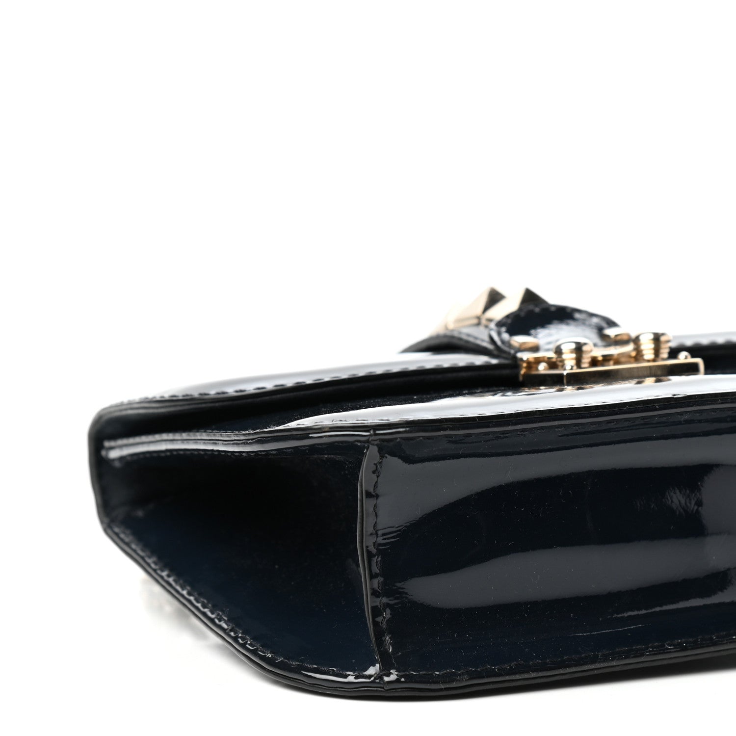 Valentino Garavani Patent Small Glam Lock Rockstud Flap Marine 7 of 9