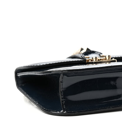 Valentino Garavani Patent Small Glam Lock Rockstud Flap Marine 7 of 9