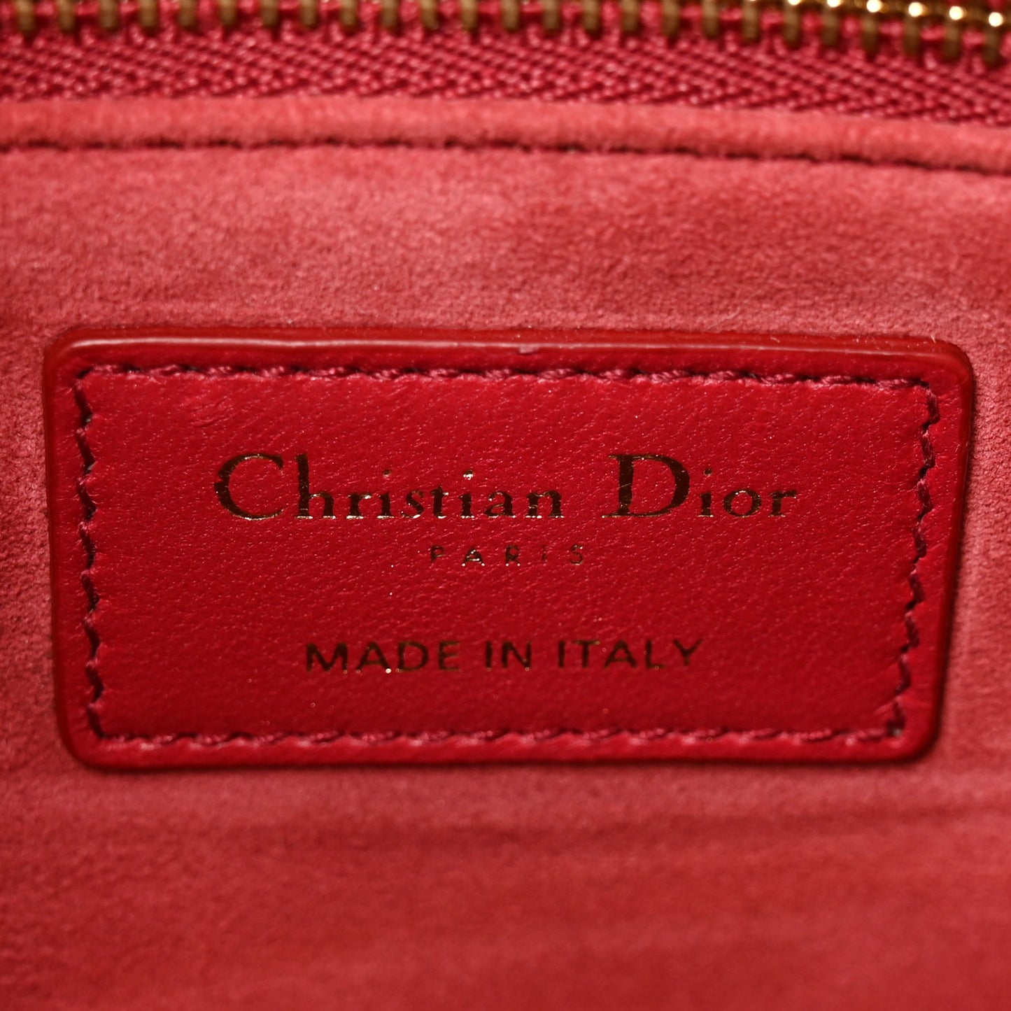 Lambskin Cannage Large Lady Dior Red