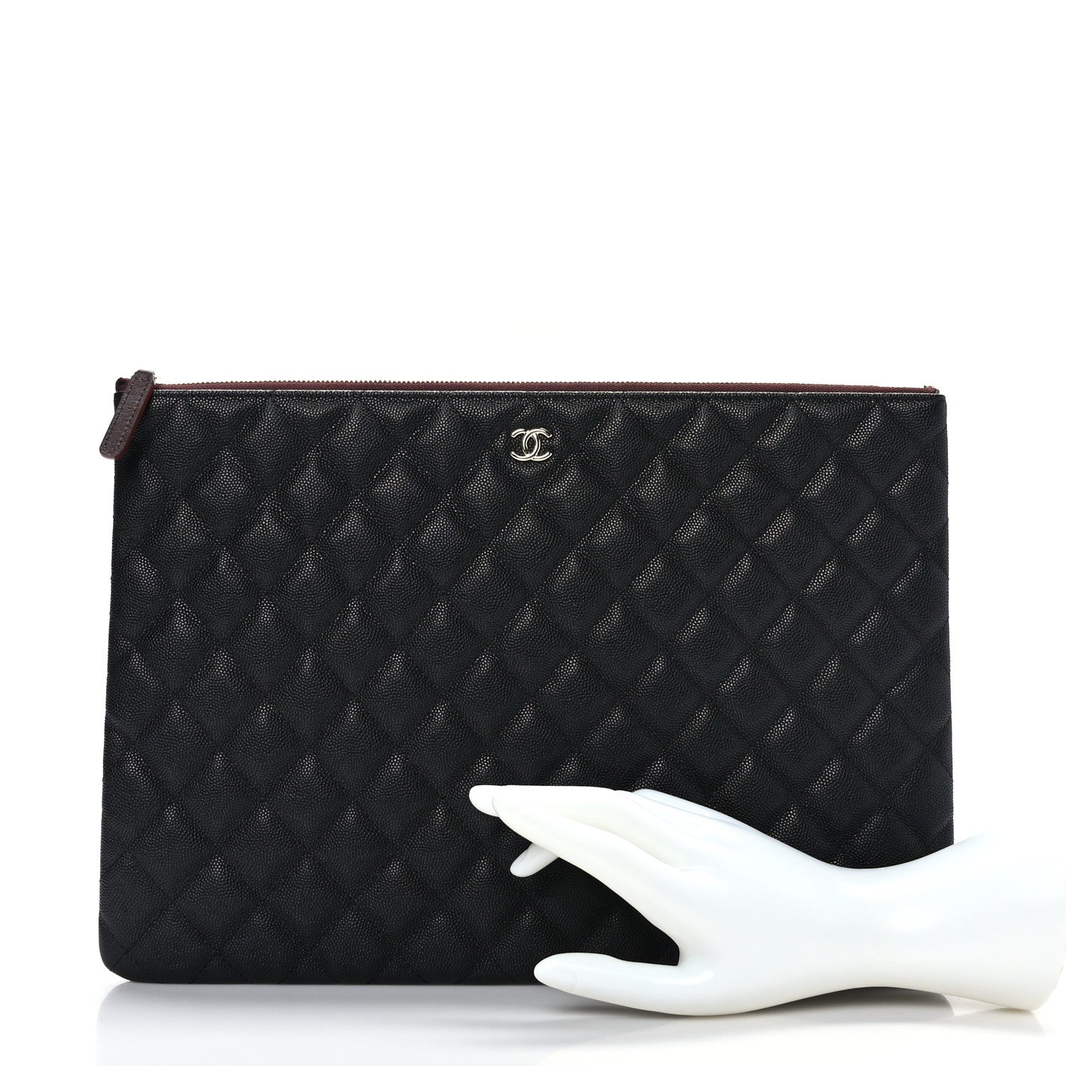 Chanel Caviar Quilted Large Cosmetic Case Black 2 of 7