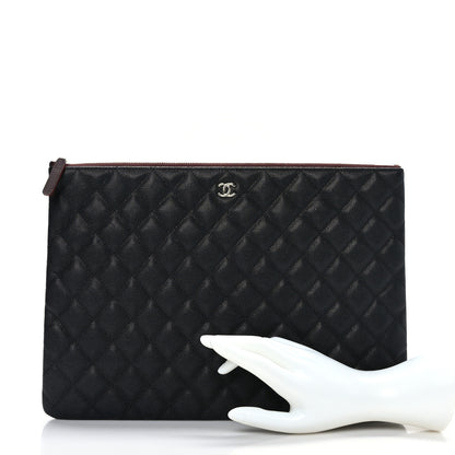 Chanel Caviar Quilted Large Cosmetic Case Black 2 of 7