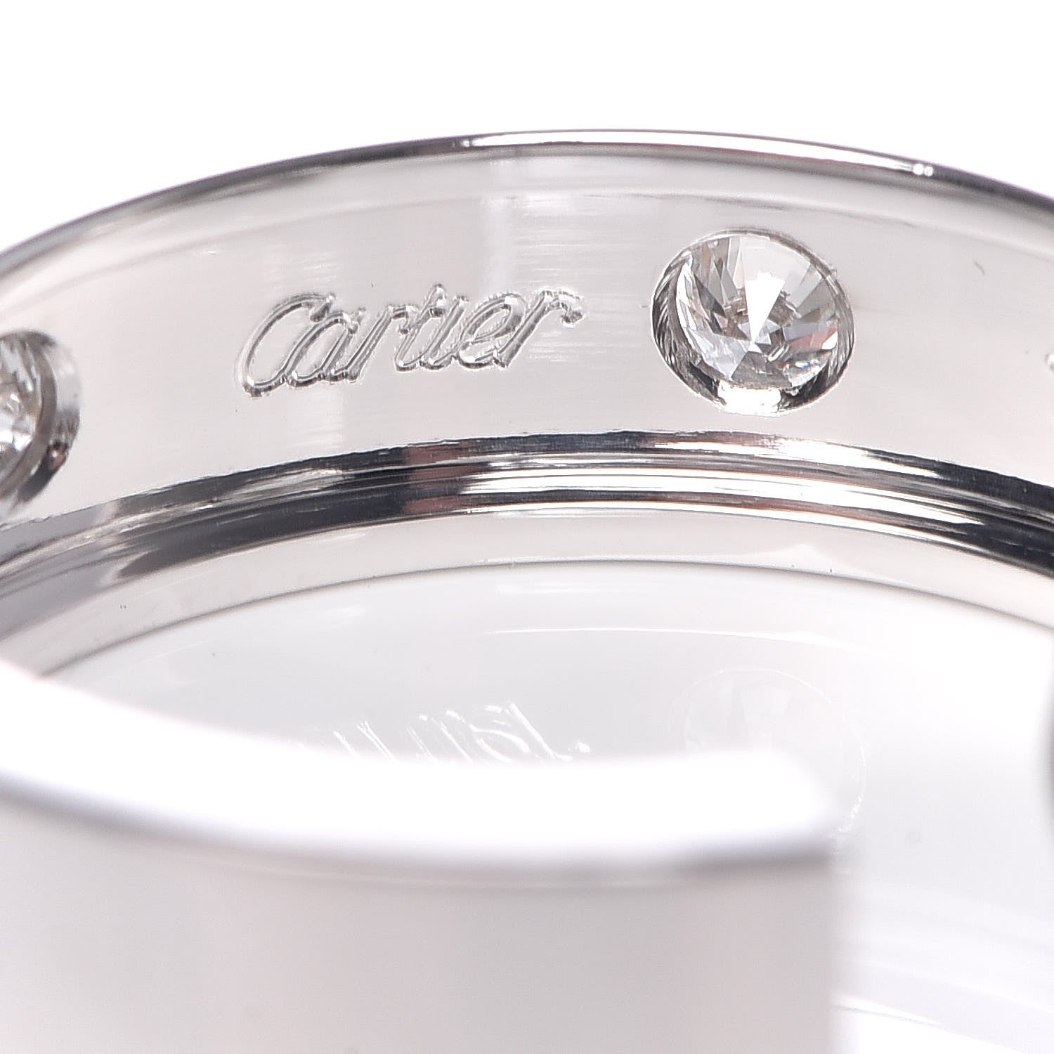 Cartier 18K White Gold 6 Diamond 5.5mm LOVE Hoop Earrings 5 of 7