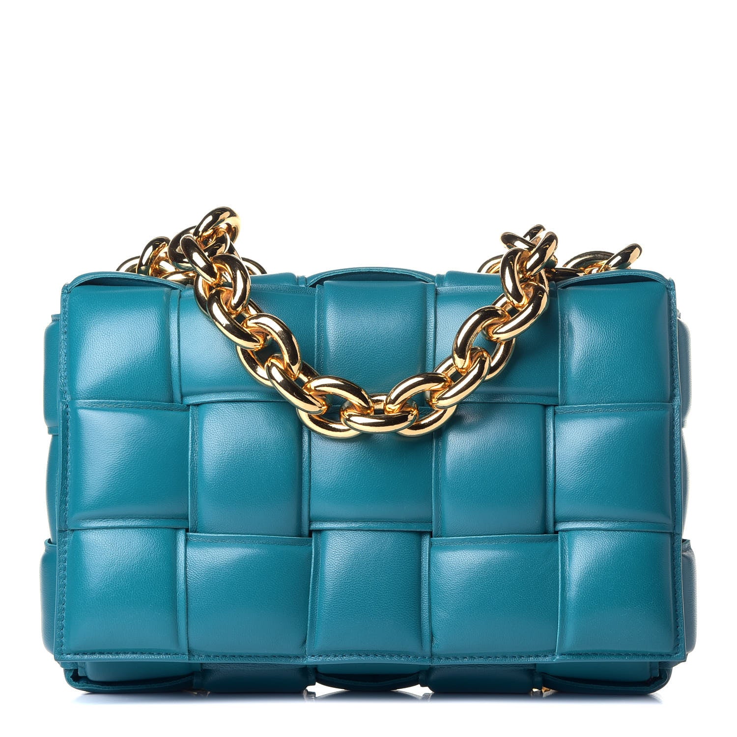 Bottega Veneta Lambskin Maxi Intreccio Padded Chain Cassette Crossbody Bag Mallard 1 of 9