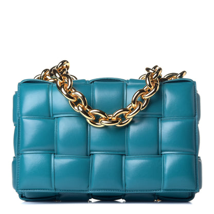 Bottega Veneta Lambskin Maxi Intreccio Padded Chain Cassette Crossbody Bag Mallard 1 of 9
