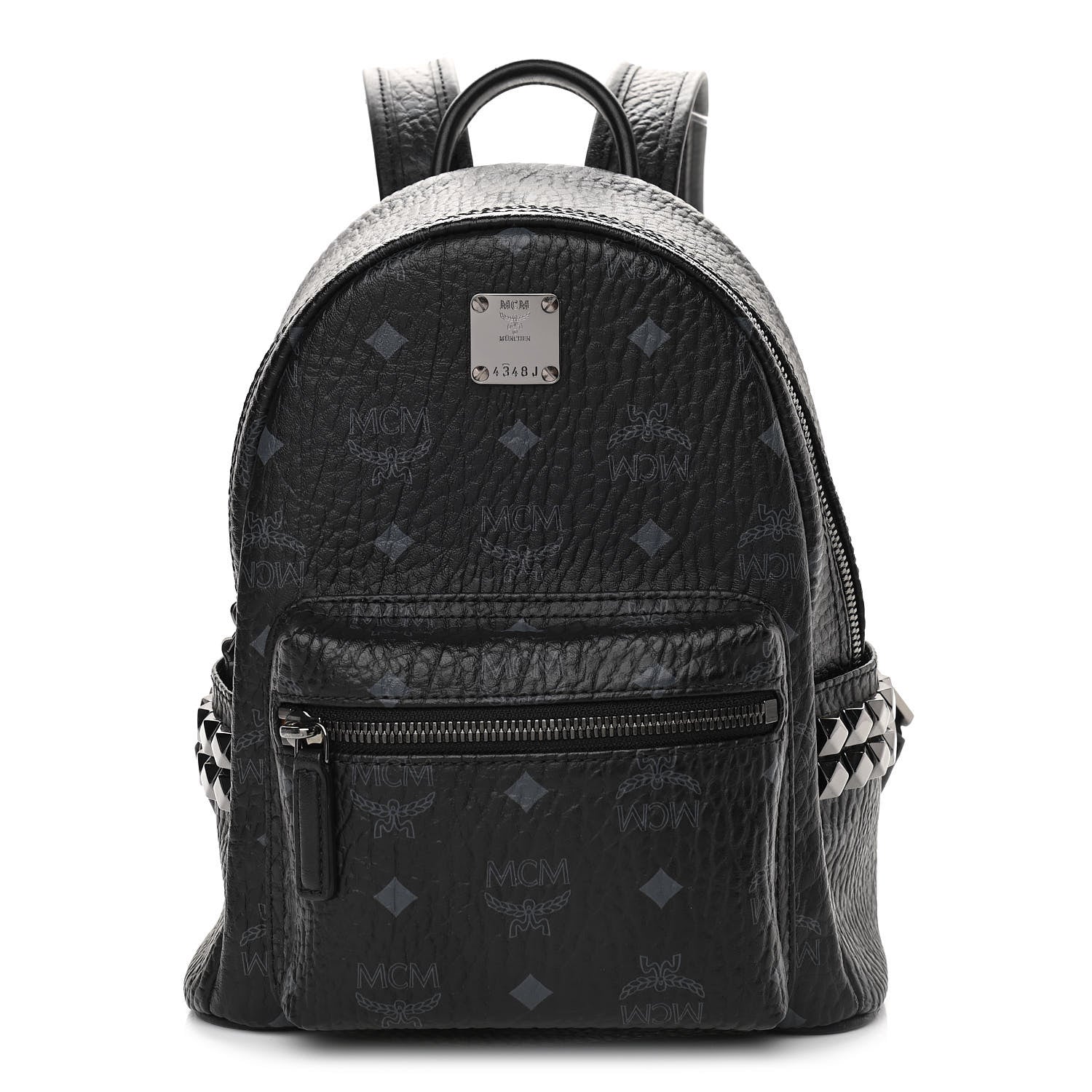 MCM Visetos Side Stud Mini Stark Backpack Black 1 of 9
