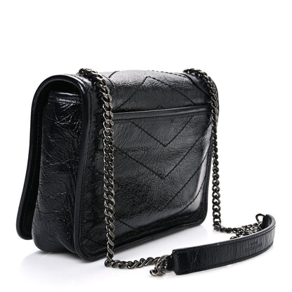 Saint Laurent Crinkled Calfskin Matelasse Monogram Niki Chain Wallet Black 2 of 10