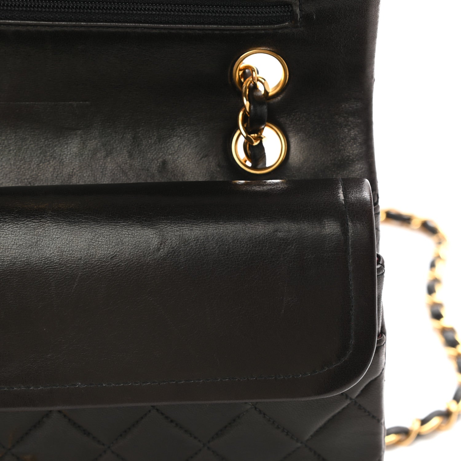 Chanel Lambskin Quilted Medium Double Flap Dark Brown 12 of 14