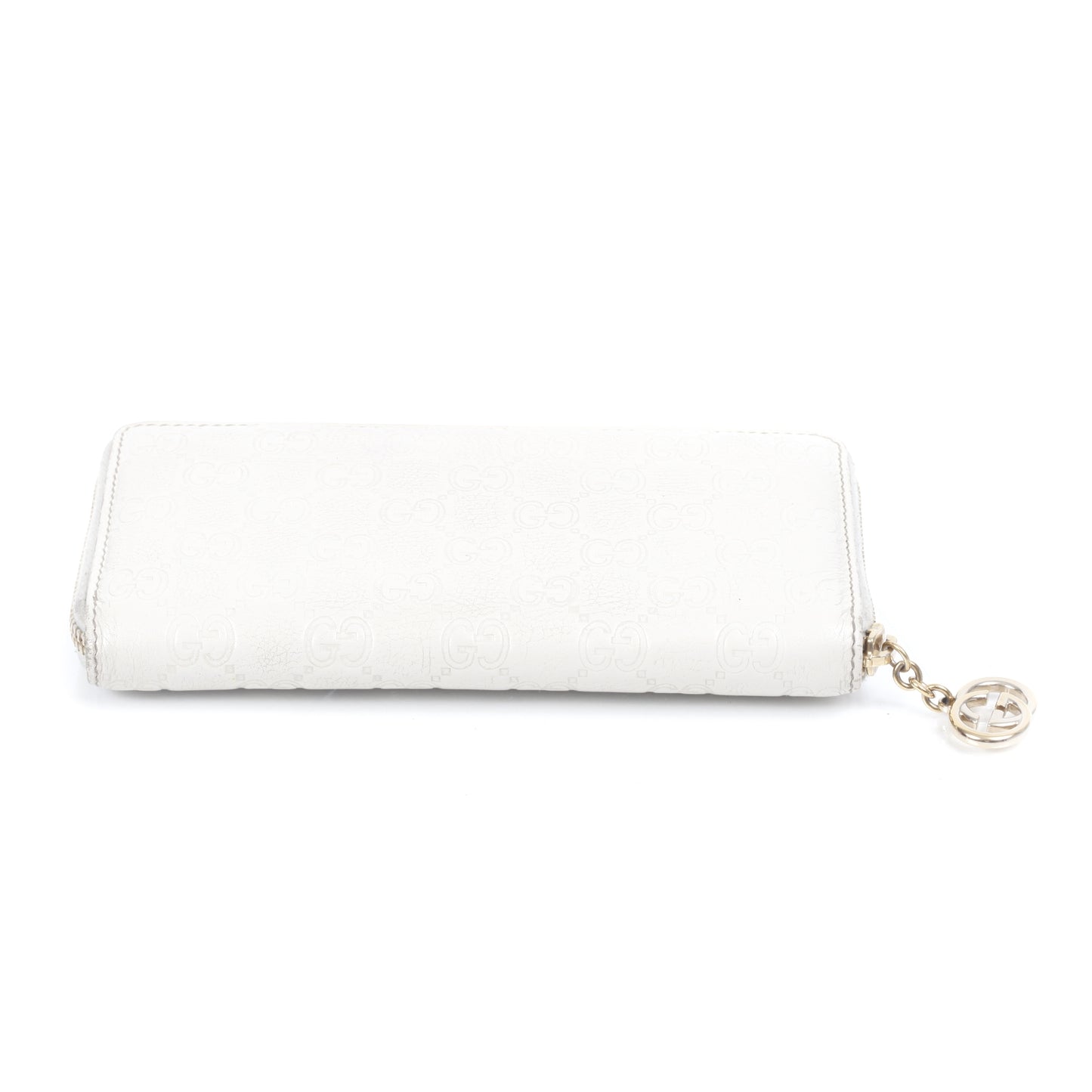Guccissima GG Pierce Zip Around Wallet White