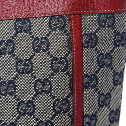 Gucci Monogram Abbey Small Tote Navy Red 11 of 11