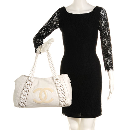 Chanel Calfskin Modern Chain Rhodoid Tote White 2 of 7