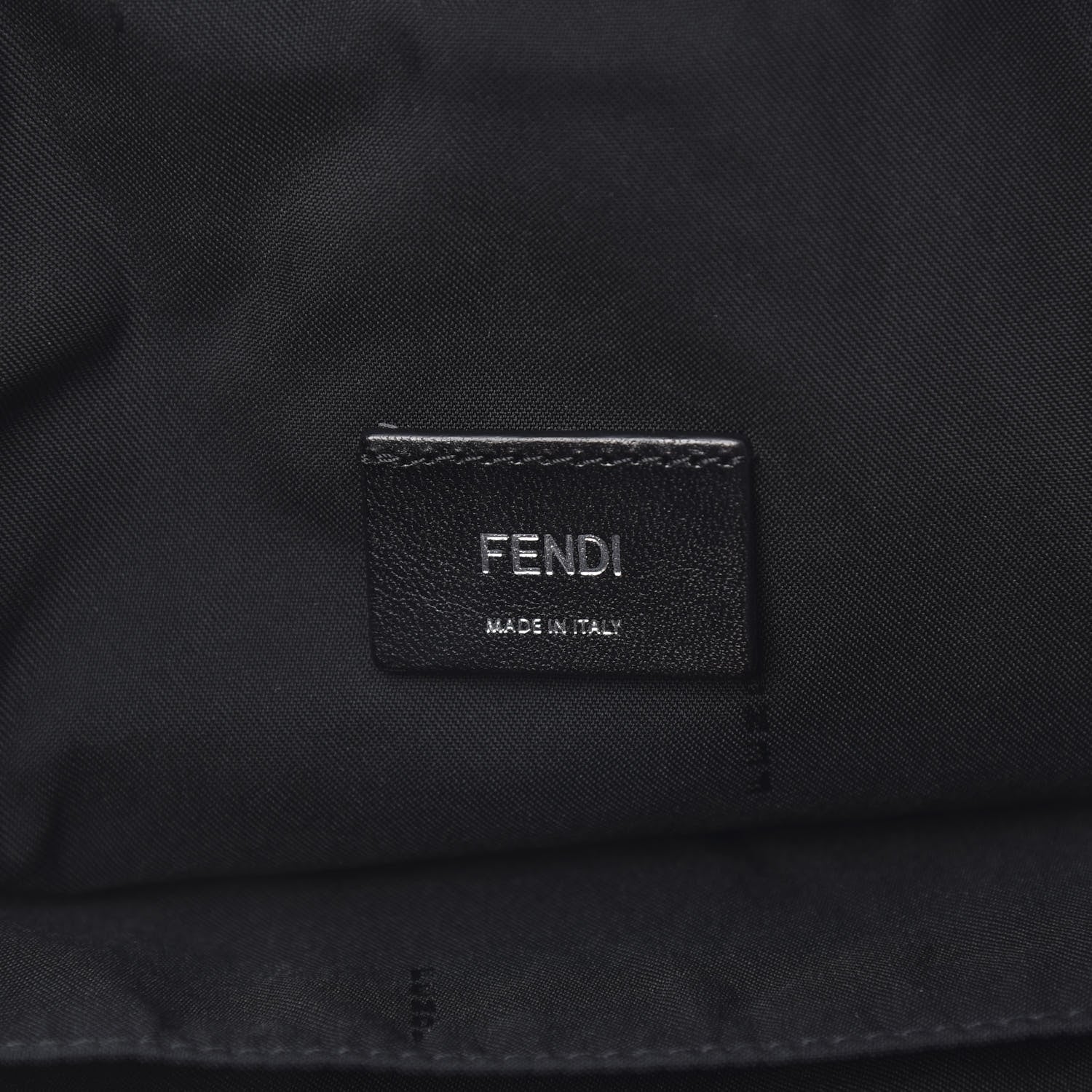 Fendi Nylon Vitello Faces Vocabulary Drawstring Backpack Black 5 of 10